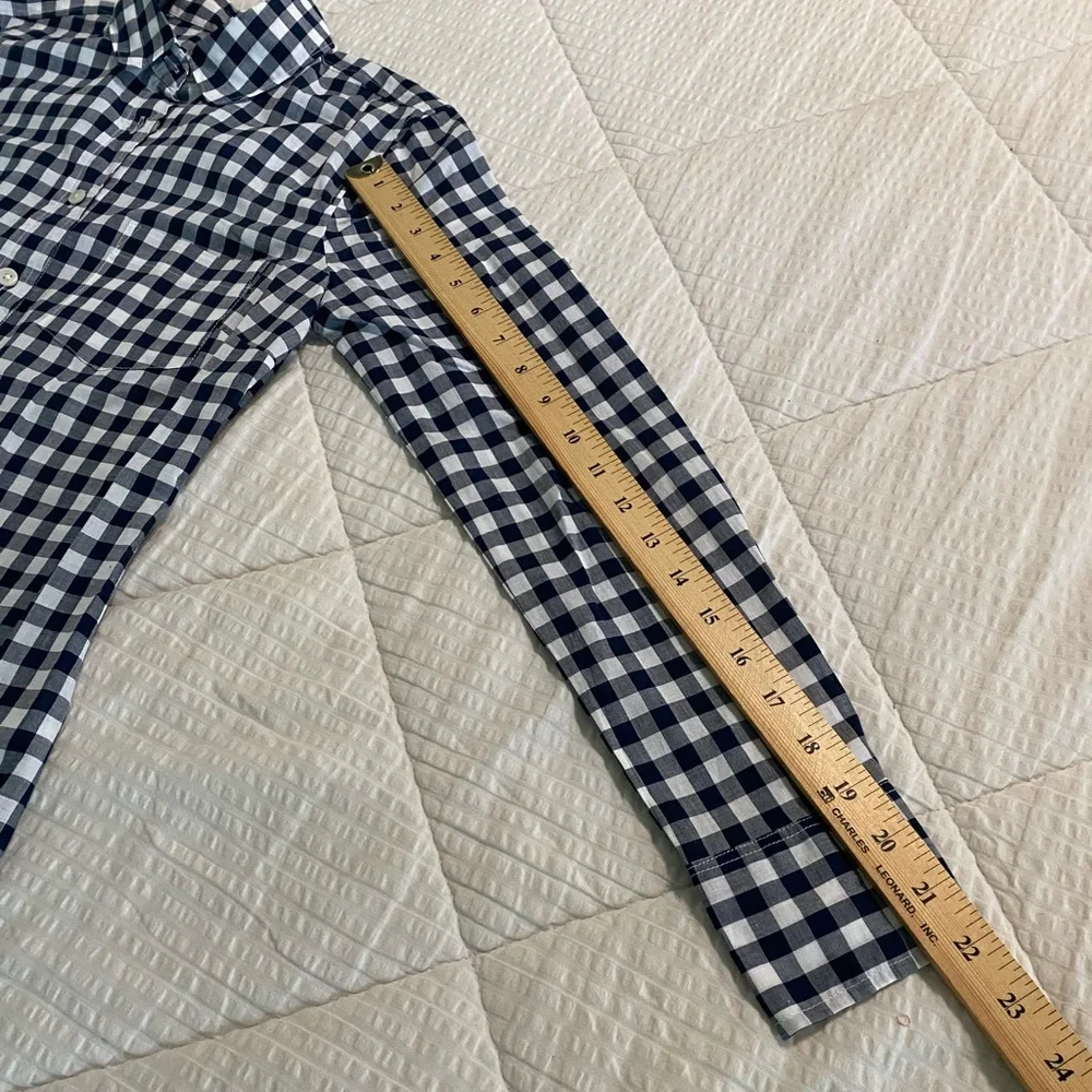 J. Crew The Perfect Shirt Gingham Blue White Plaid Checker Button Down Shirt XXS